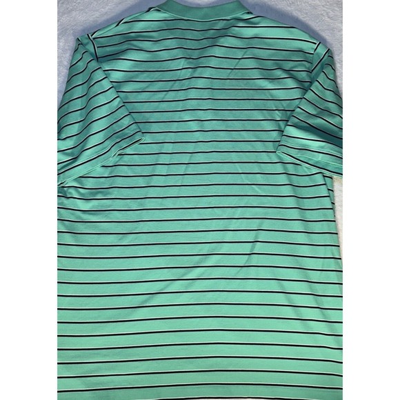 Men's XL Polo Golf Mint Green/Stripe Performance Short Sleeve Shirt - Picture 4 of 13